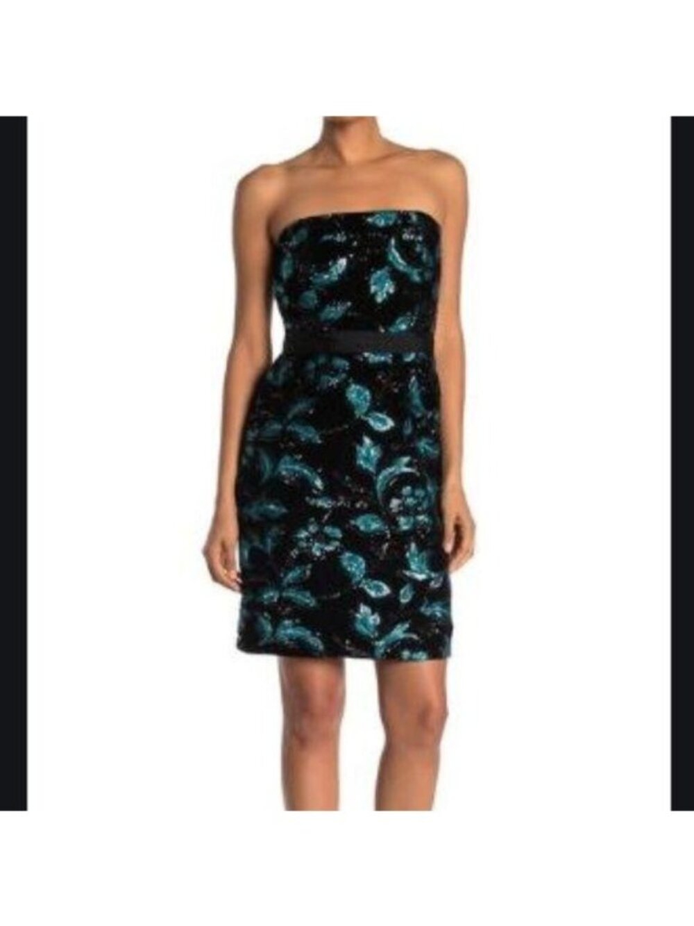 Sam Edelman Dress Strapless Sequins Velvet Y2K 90s Retro Formal Womens 2